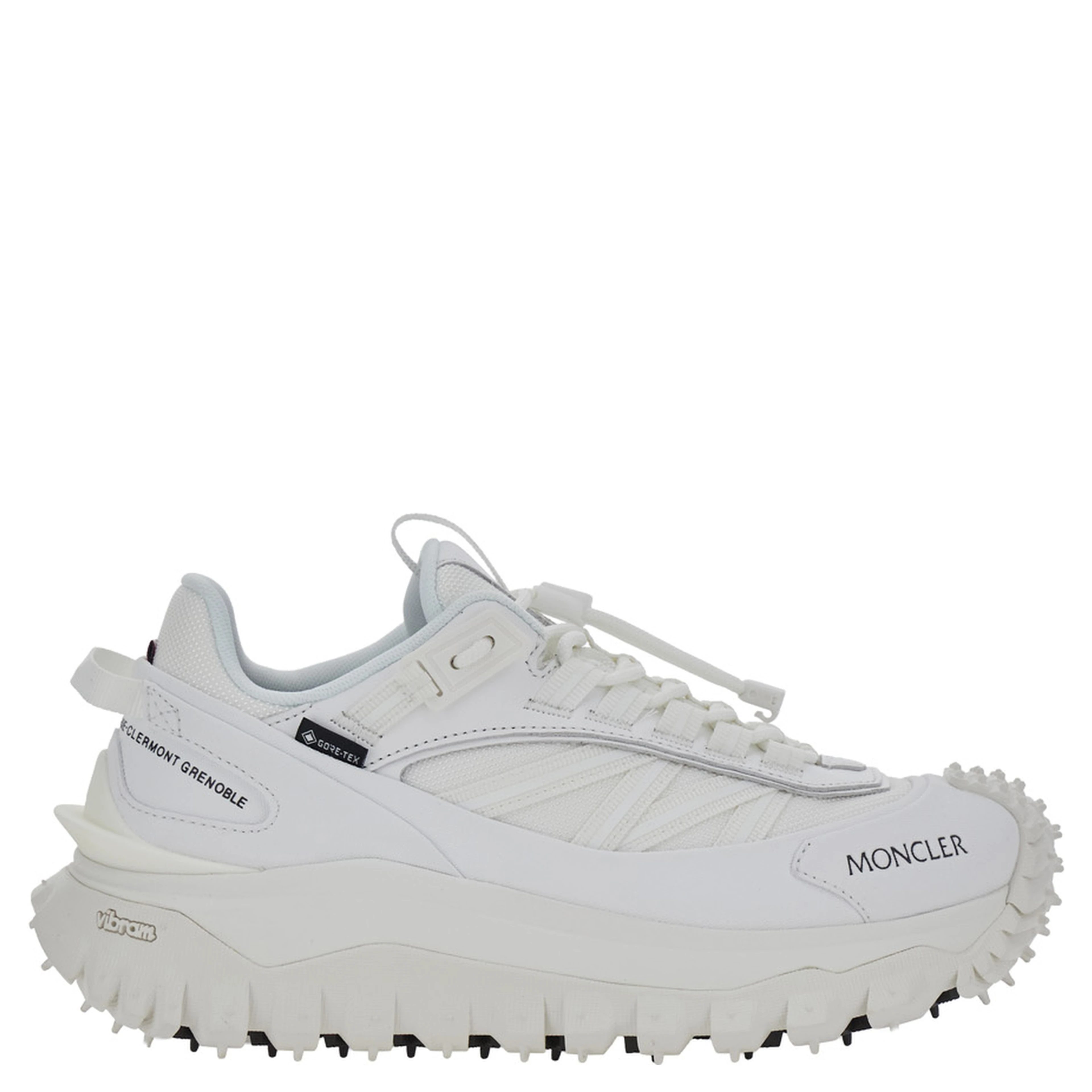 Trailgrip GTX White Sneakers with logo on the side and chunky rubber sole in leather and Tech Fabric for women
