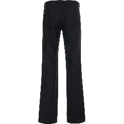 Vega black Pants with openable side zippers in wool Blend for men