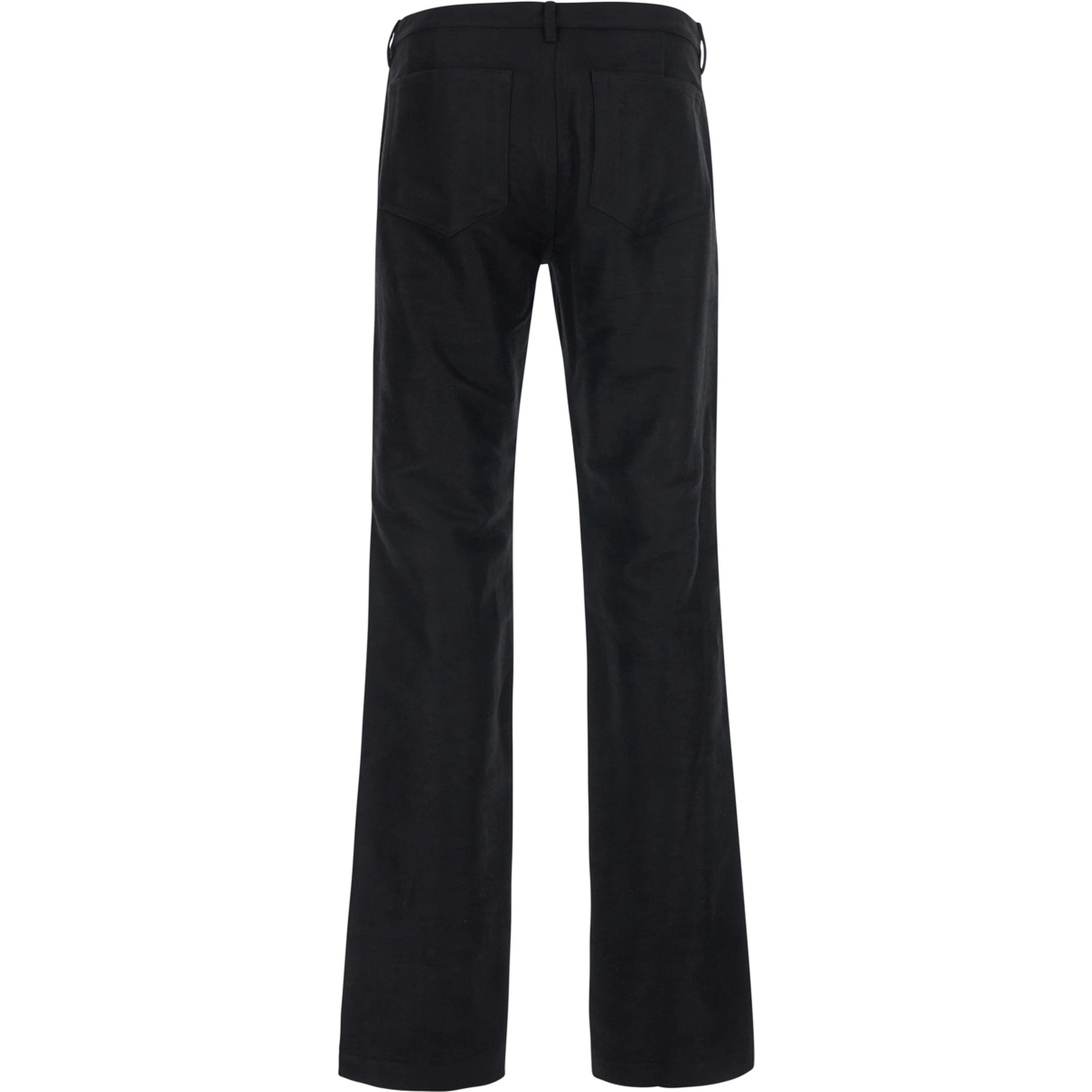 Vega black Pants with openable side zippers in wool Blend for men