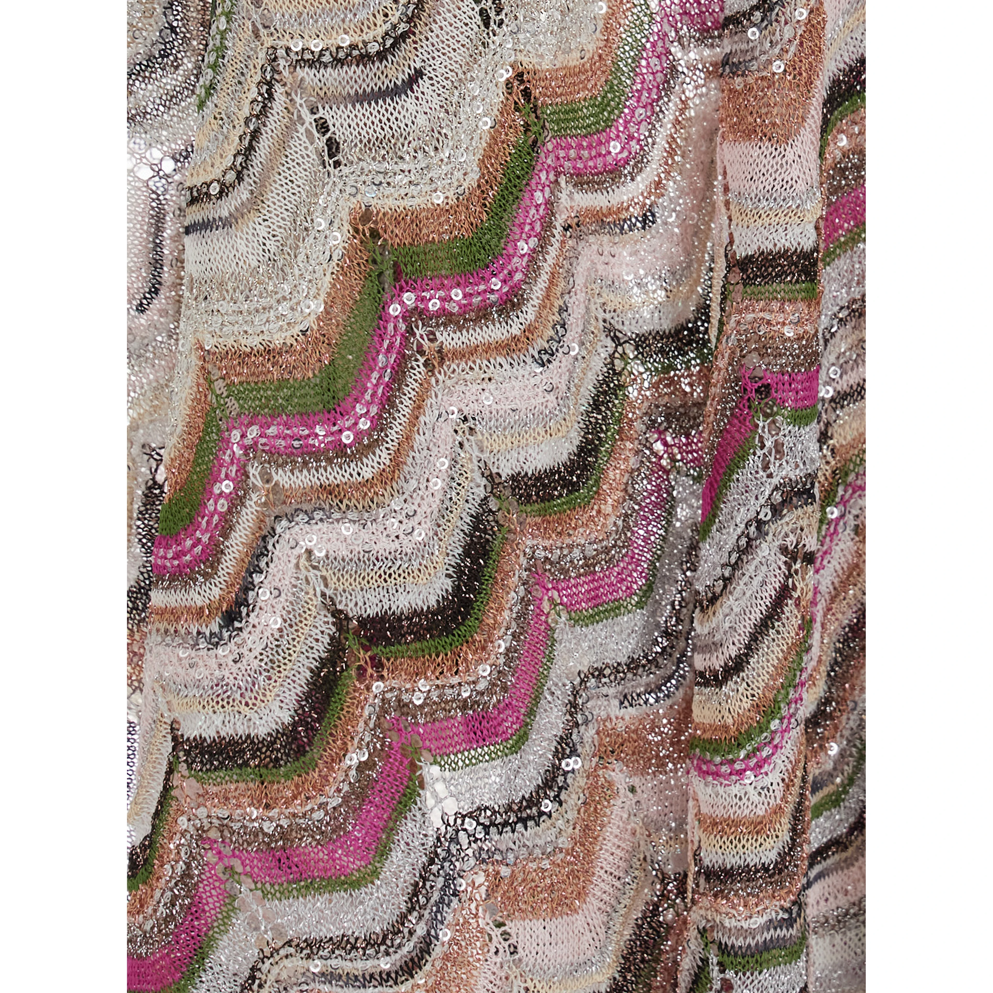 multicolor Long poncho with Zig Zag motif in fabric for women