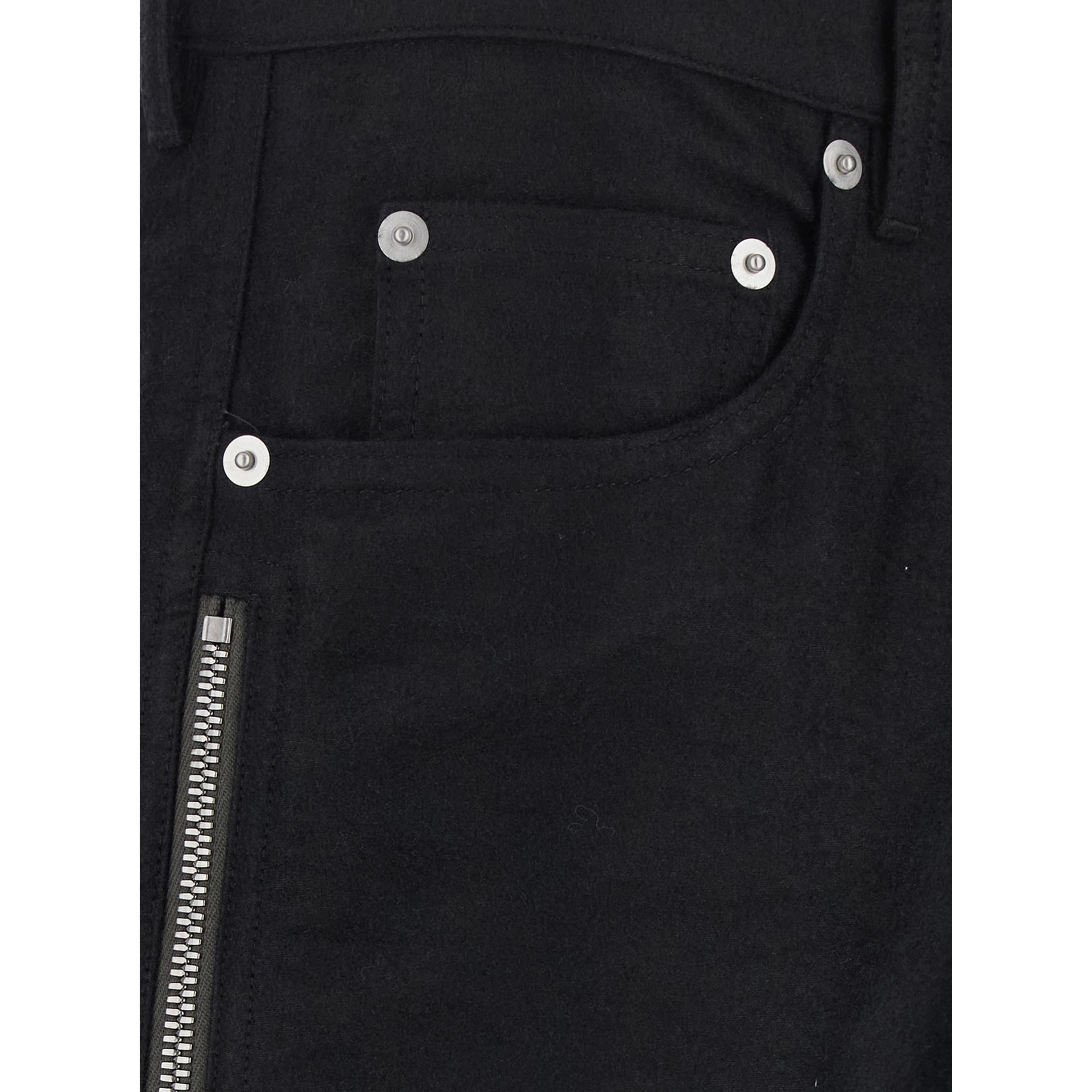 Vega black Pants with openable side zippers in wool Blend for men