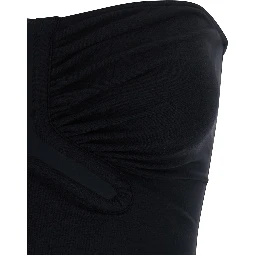 Alannah Black top with corset design and cut-out on the front in cotton blend for women