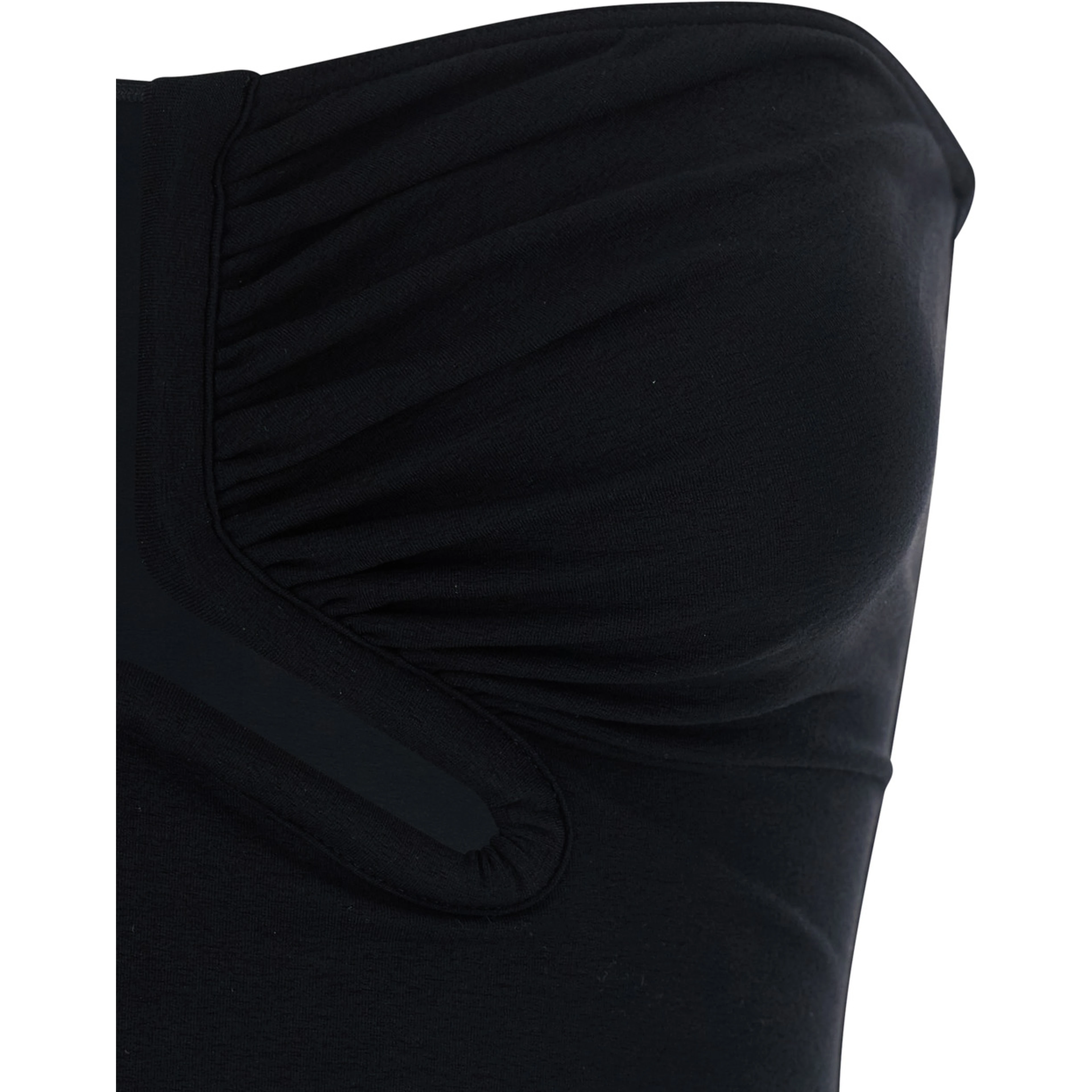 Alannah Black top with corset design and cut-out on the front in cotton blend for women