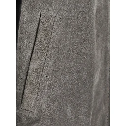 Brad Grey Jacket with classic collar and back strap in suede men