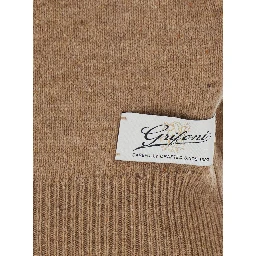 WOOL ZIP PULL with zip closure and high collar in Beige Wool Men