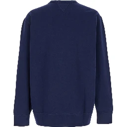 Sweatshirt with Embroidered Pony Logo on the Front in Blend Cotton Blue Men