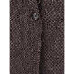 Brown Single-Breasted Jacket with Notched Revers in Blend Wool Women