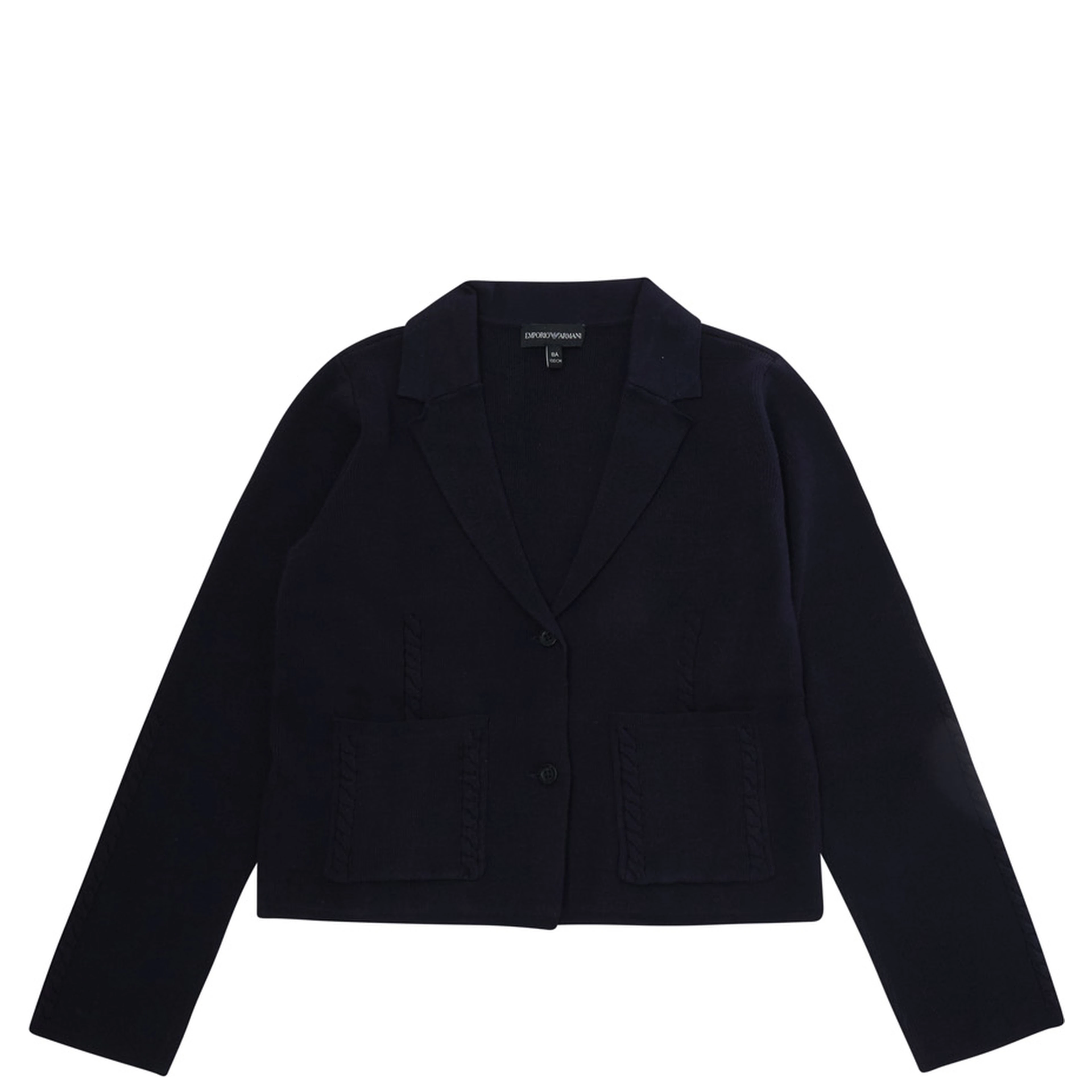 blue single-breasted Jacket with ribbed details in blend wool Girl