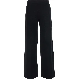 Black Pants with Stretch Design in Wool and Cashmere Women