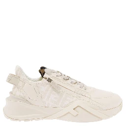 Sneaker Fendi Flow with FF Jacquard Logo Print and White Leather Men