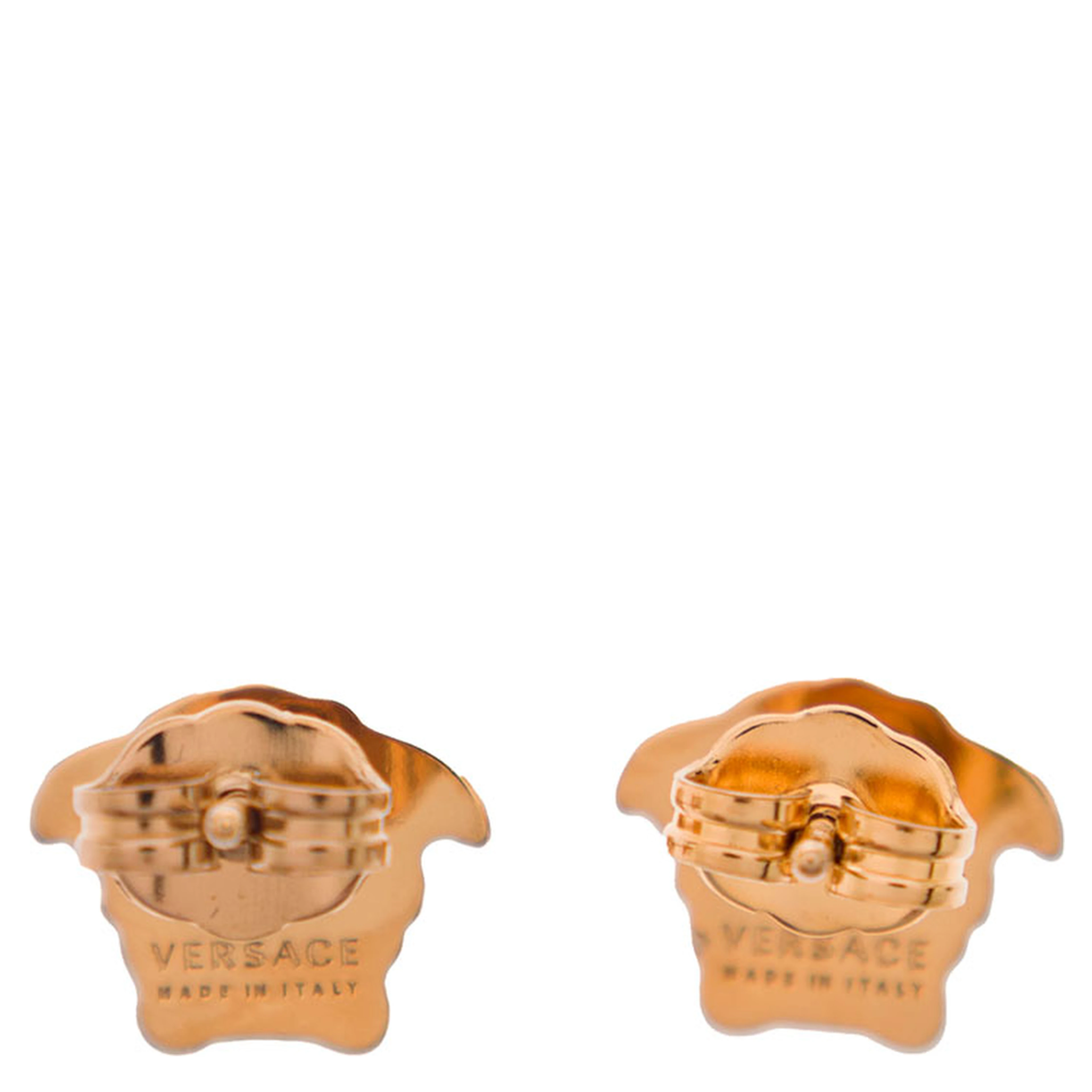 Earrings Medusa Head Gold Color in Brass