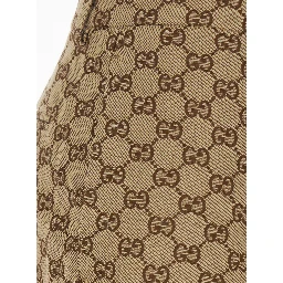 Beige Pants with GG All-Over Motif in Fabric for Women