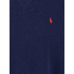 Sweatshirt with Embroidered Pony Logo on the Front in Blend Cotton Blue Men