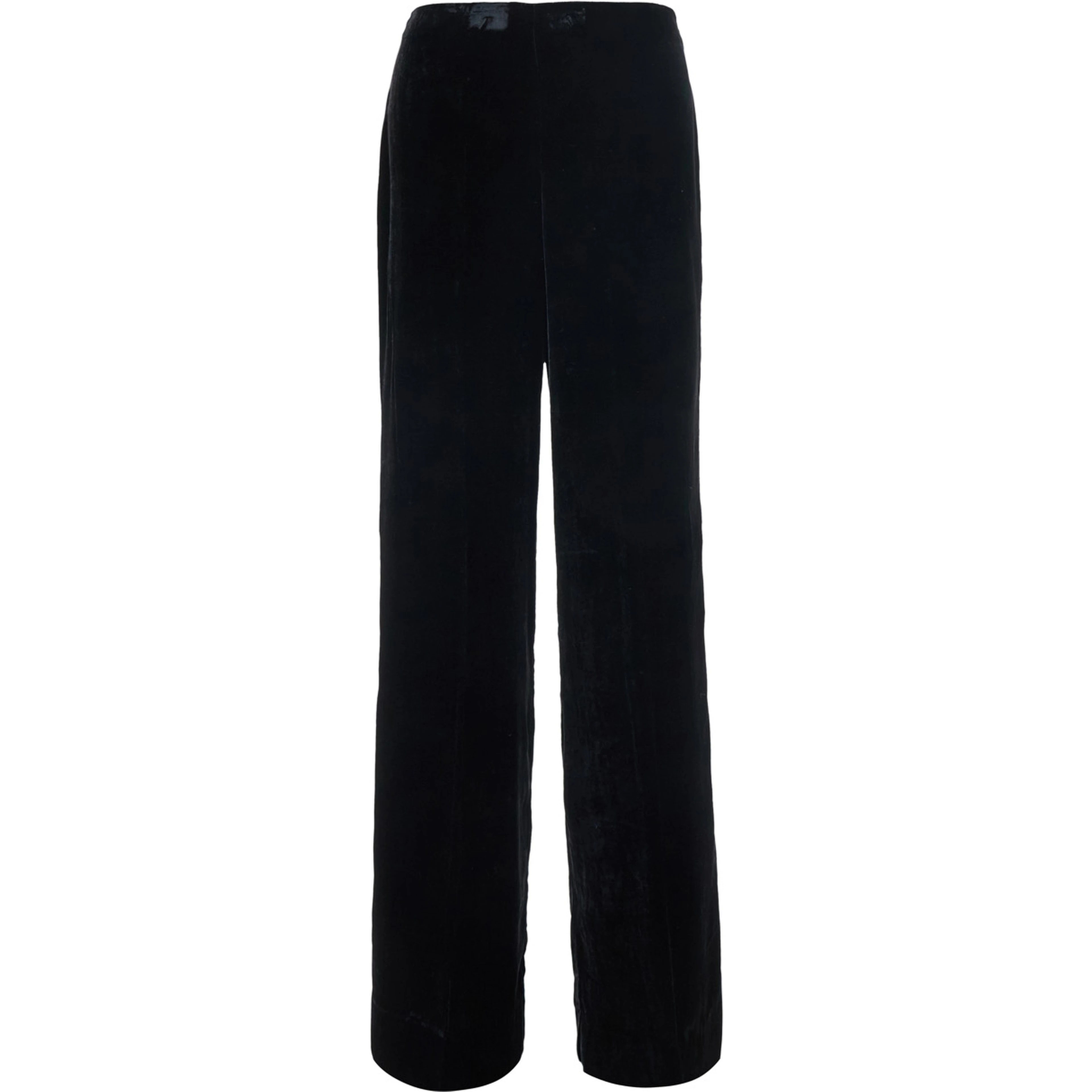 black Oversized pants with side zip closure in velvet for women