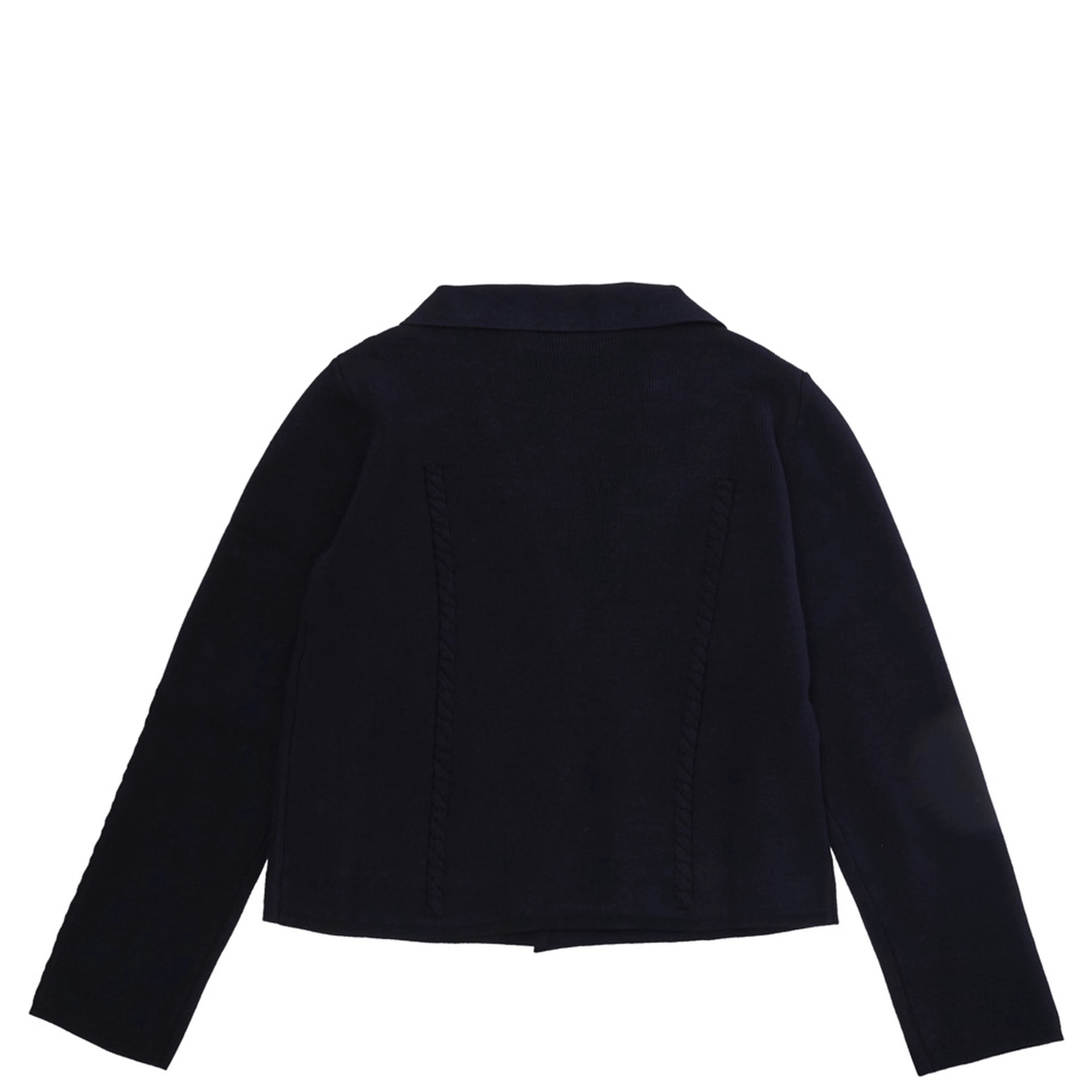 blue single-breasted Jacket with ribbed details in blend wool Girl