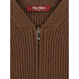 CARNET brown Sweater with ribbed design and Dropped shoulders in wool and cashmere blend women