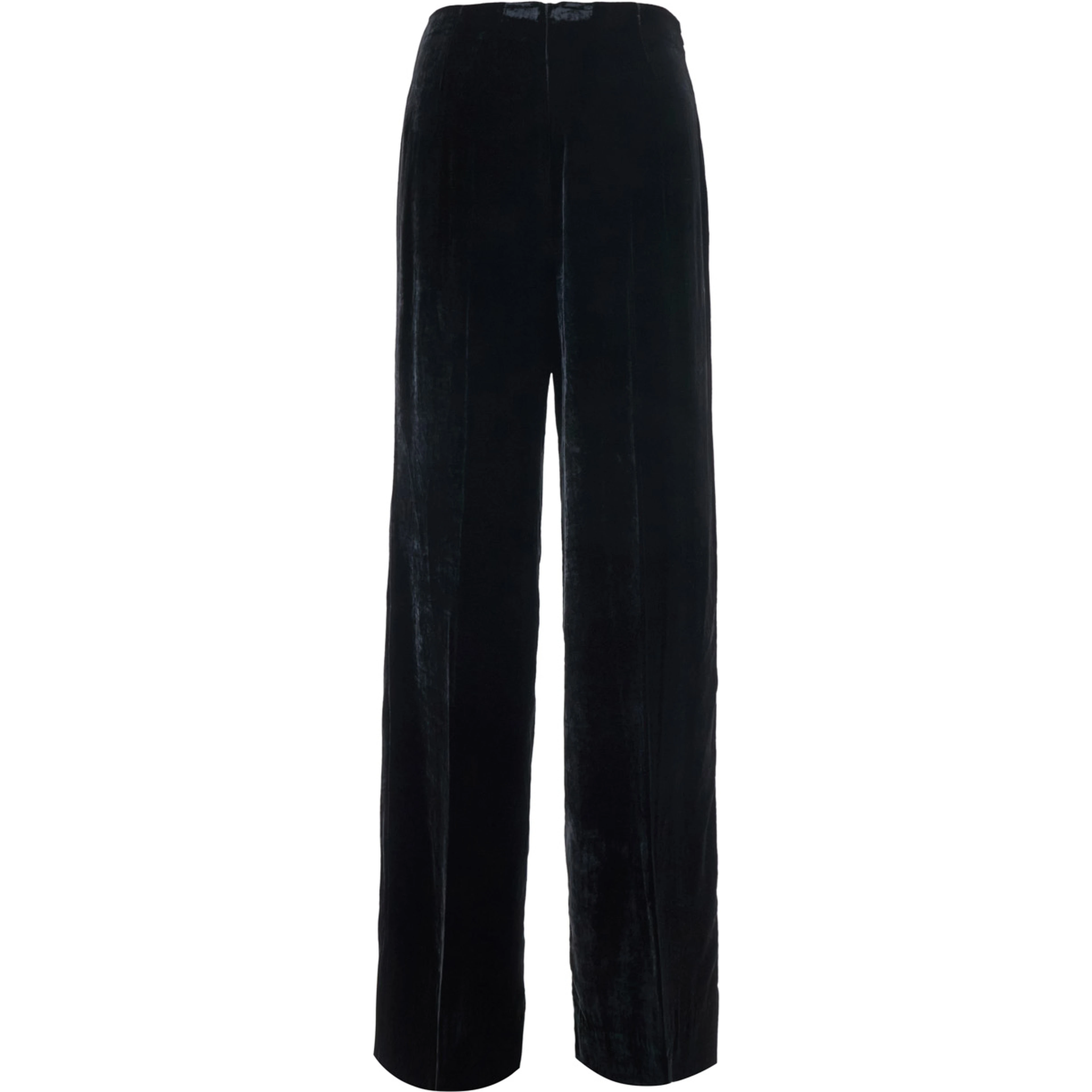 black Oversized pants with side zip closure in velvet for women