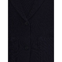 blue single-breasted Jacket with ribbed details in blend wool Girl
