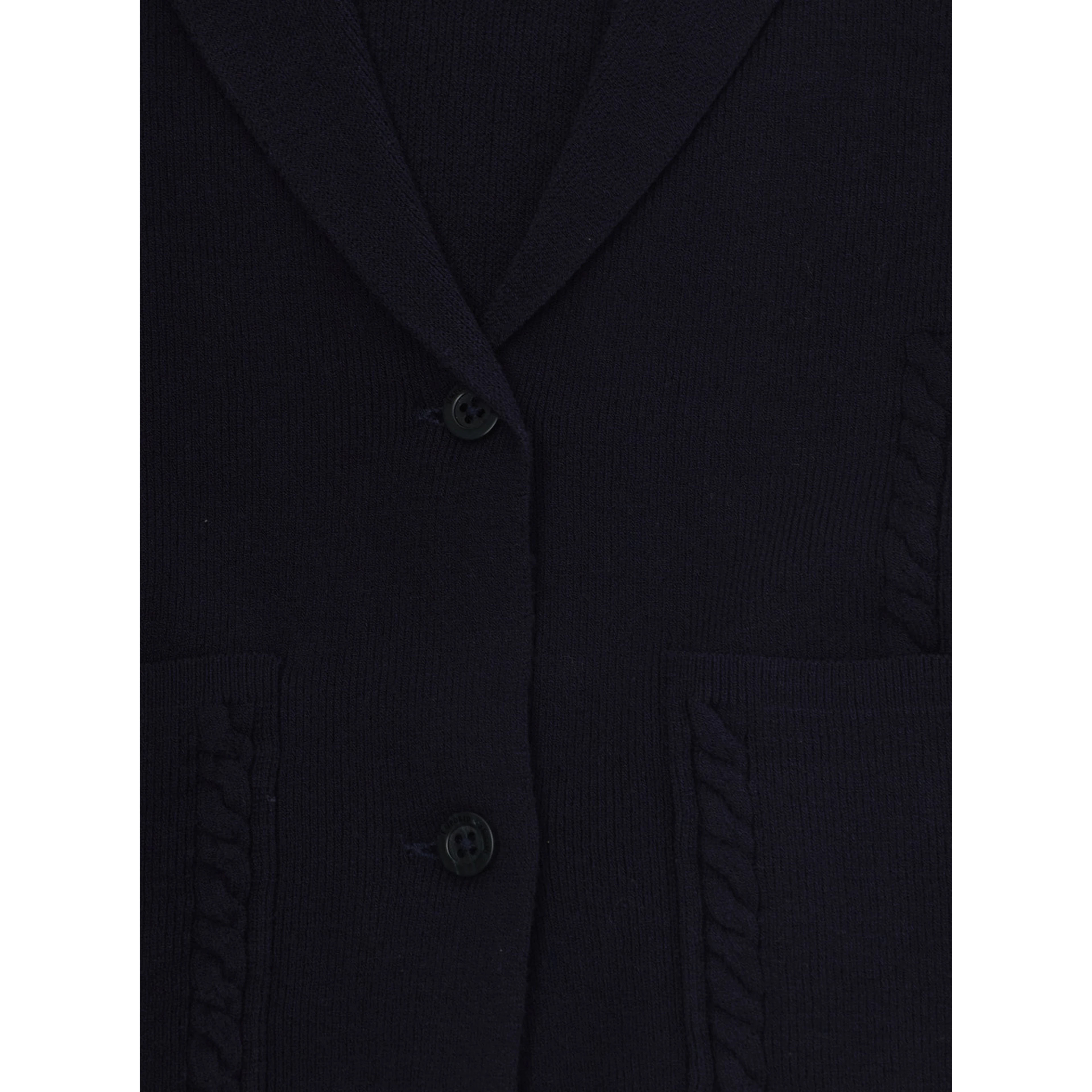 blue single-breasted Jacket with ribbed details in blend wool Girl