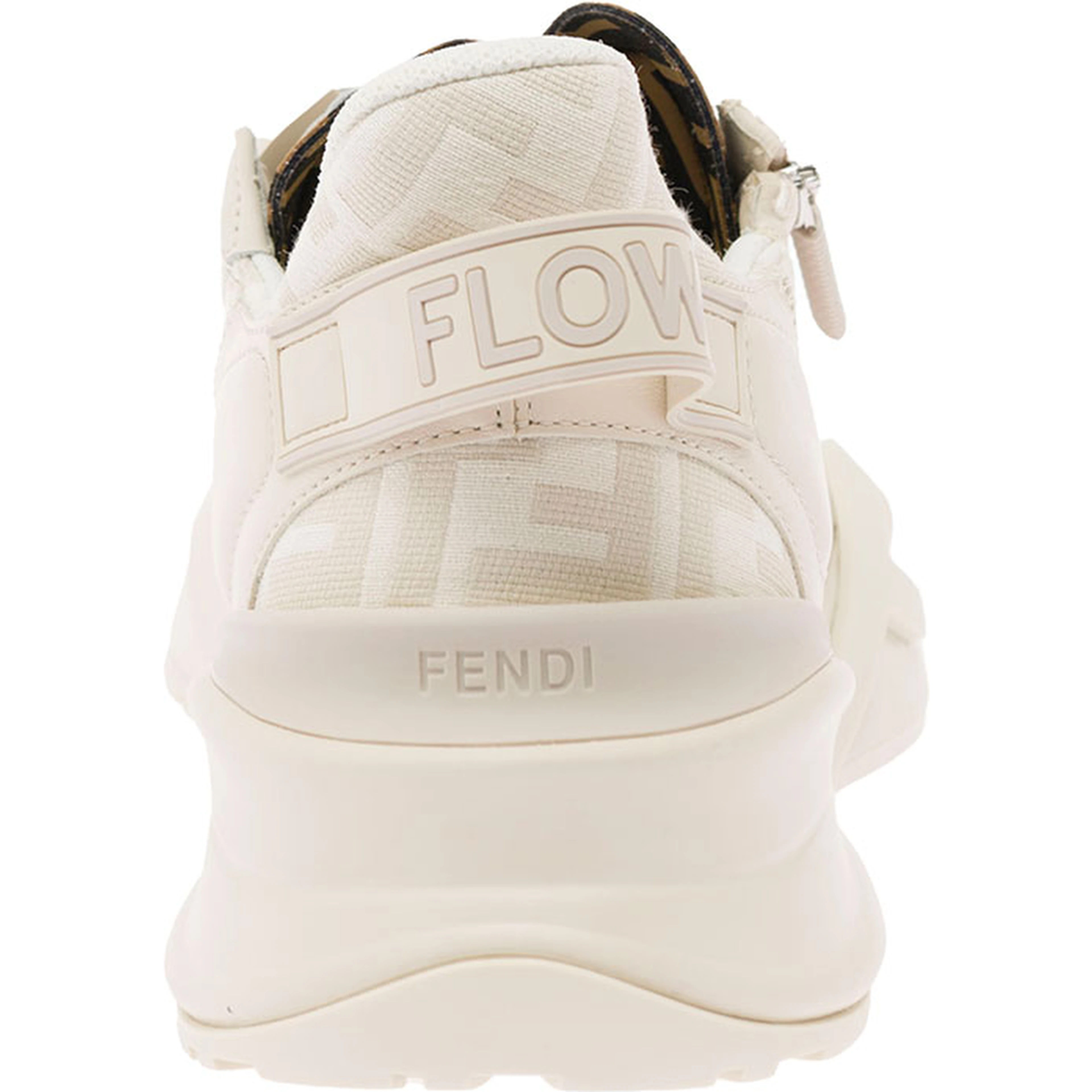 Sneaker Fendi Flow with FF Jacquard Logo Print and White Leather Men