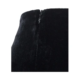 black Oversized pants with side zip closure in velvet for women