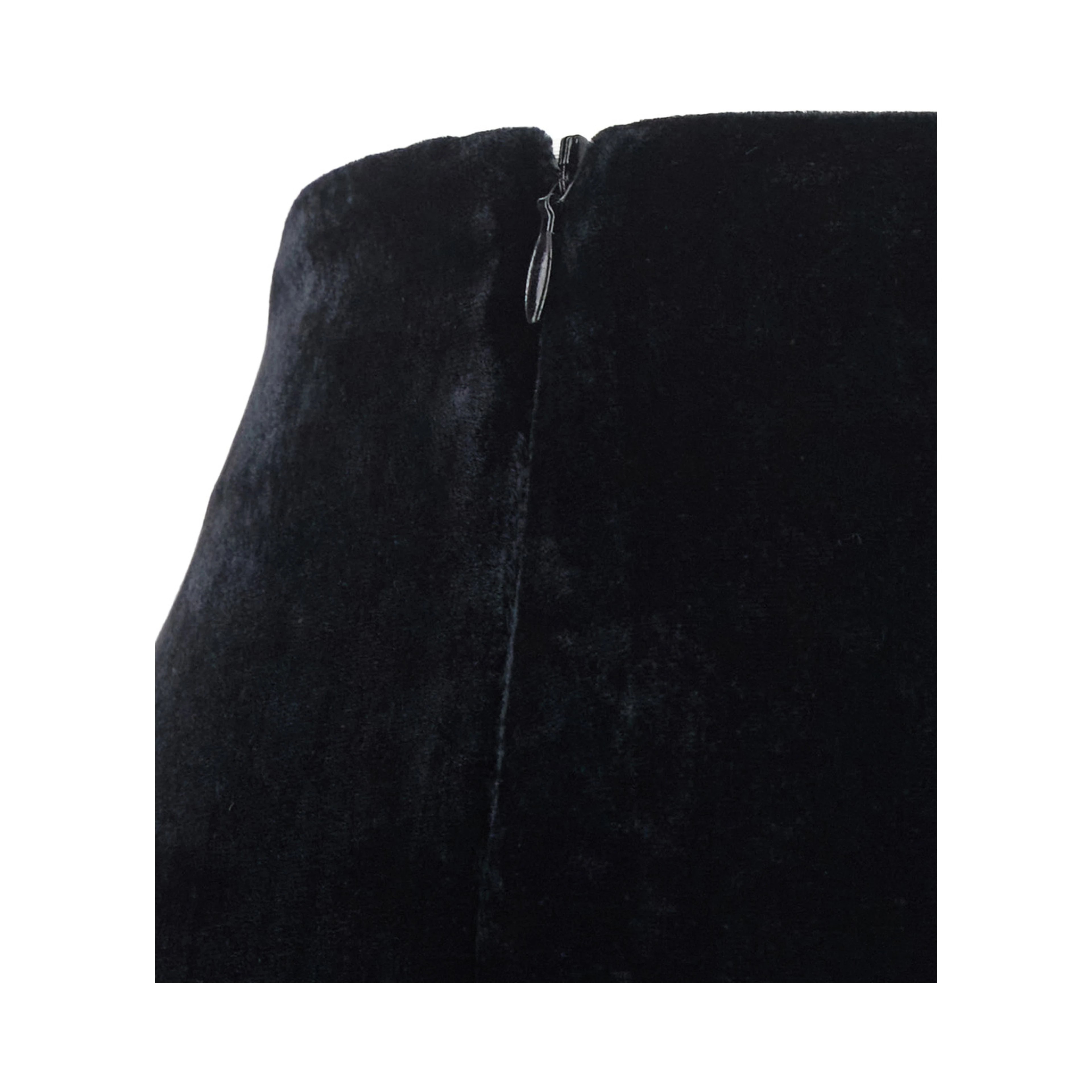 black Oversized pants with side zip closure in velvet for women