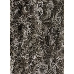 Beige Sleeveless Jacket with High Collar and Applied Fur in Wool for Women