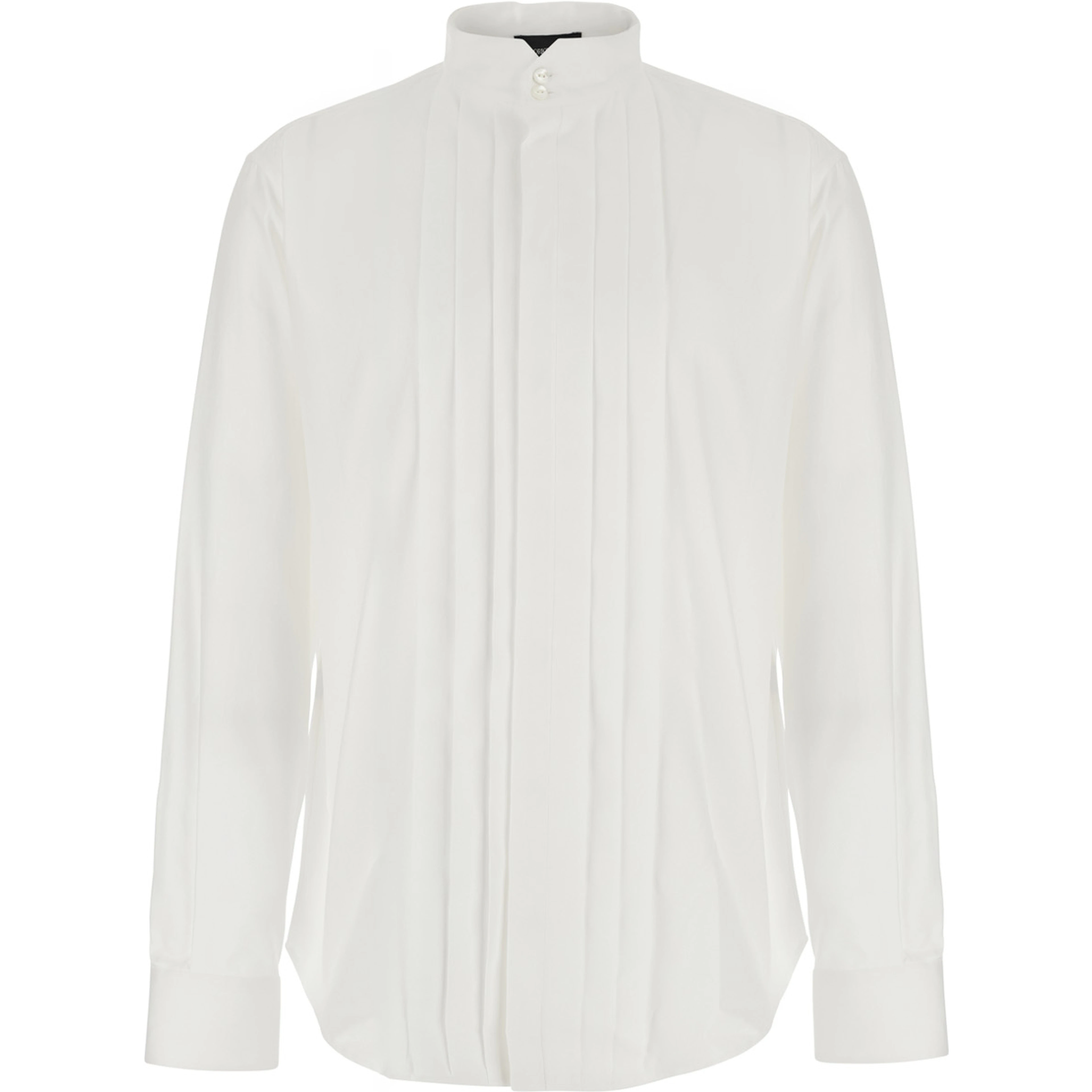 White cotton long sleeve shirt for men