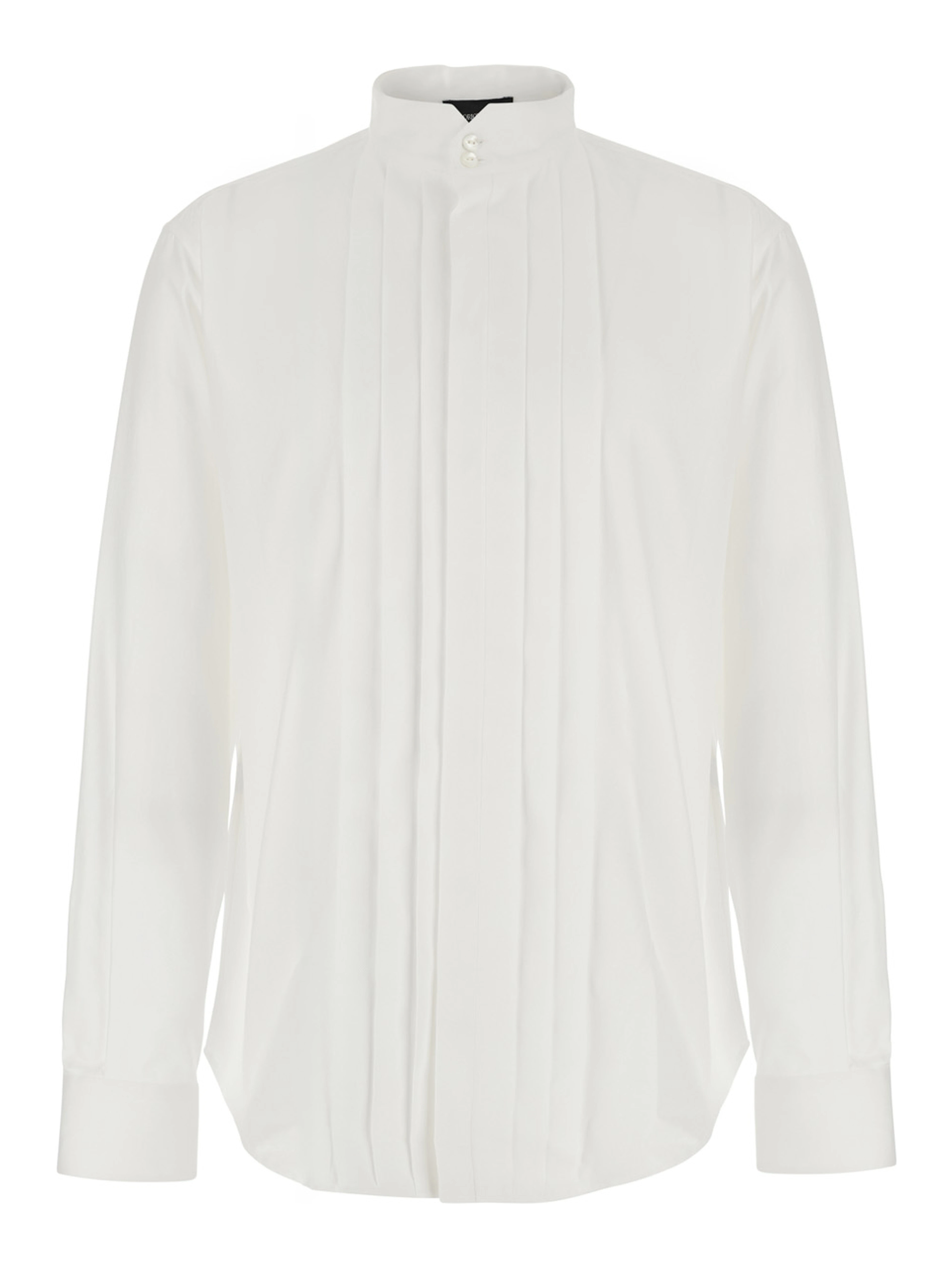 White cotton long sleeve shirt for men