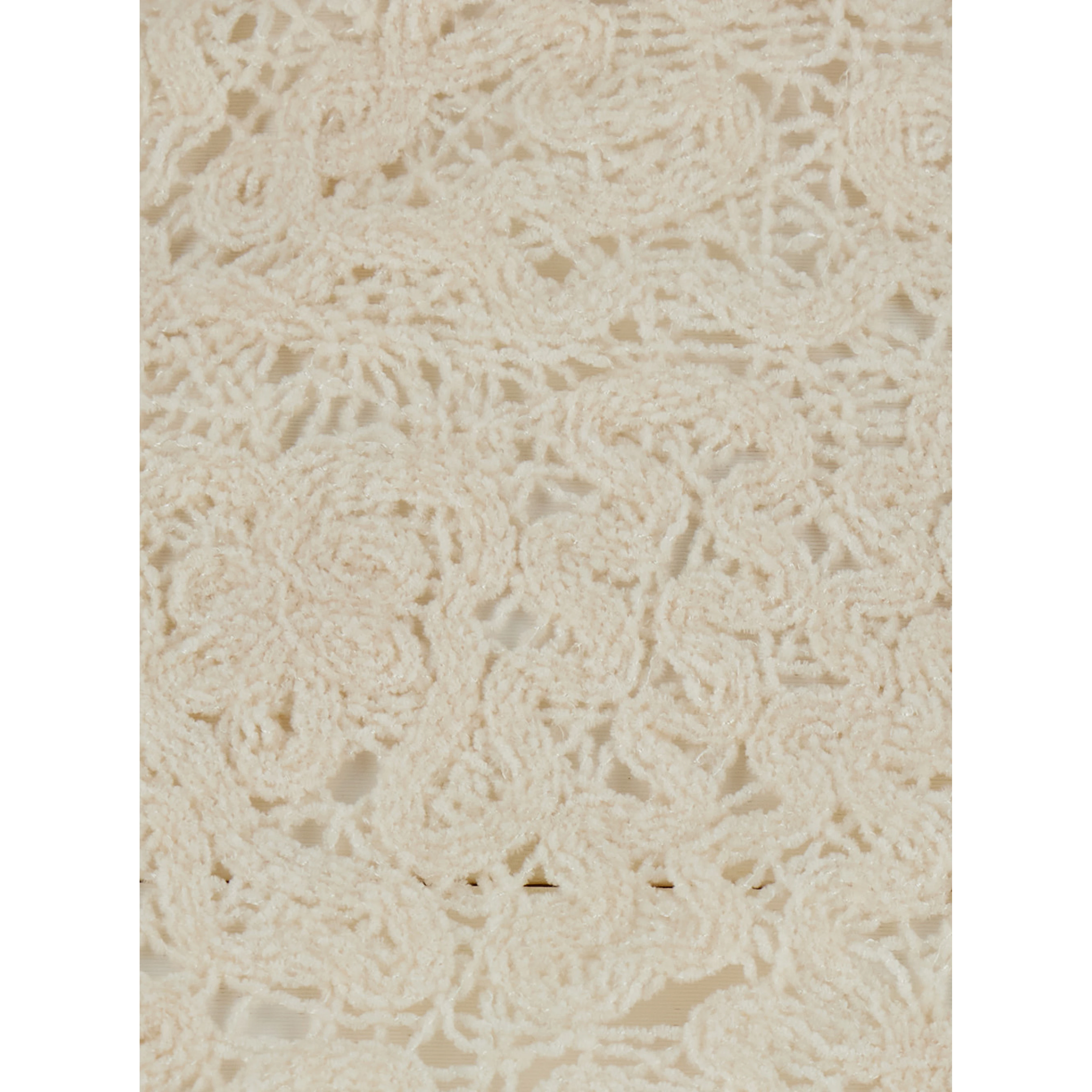 beige Sweater with lace details and perforated design in fabric for women