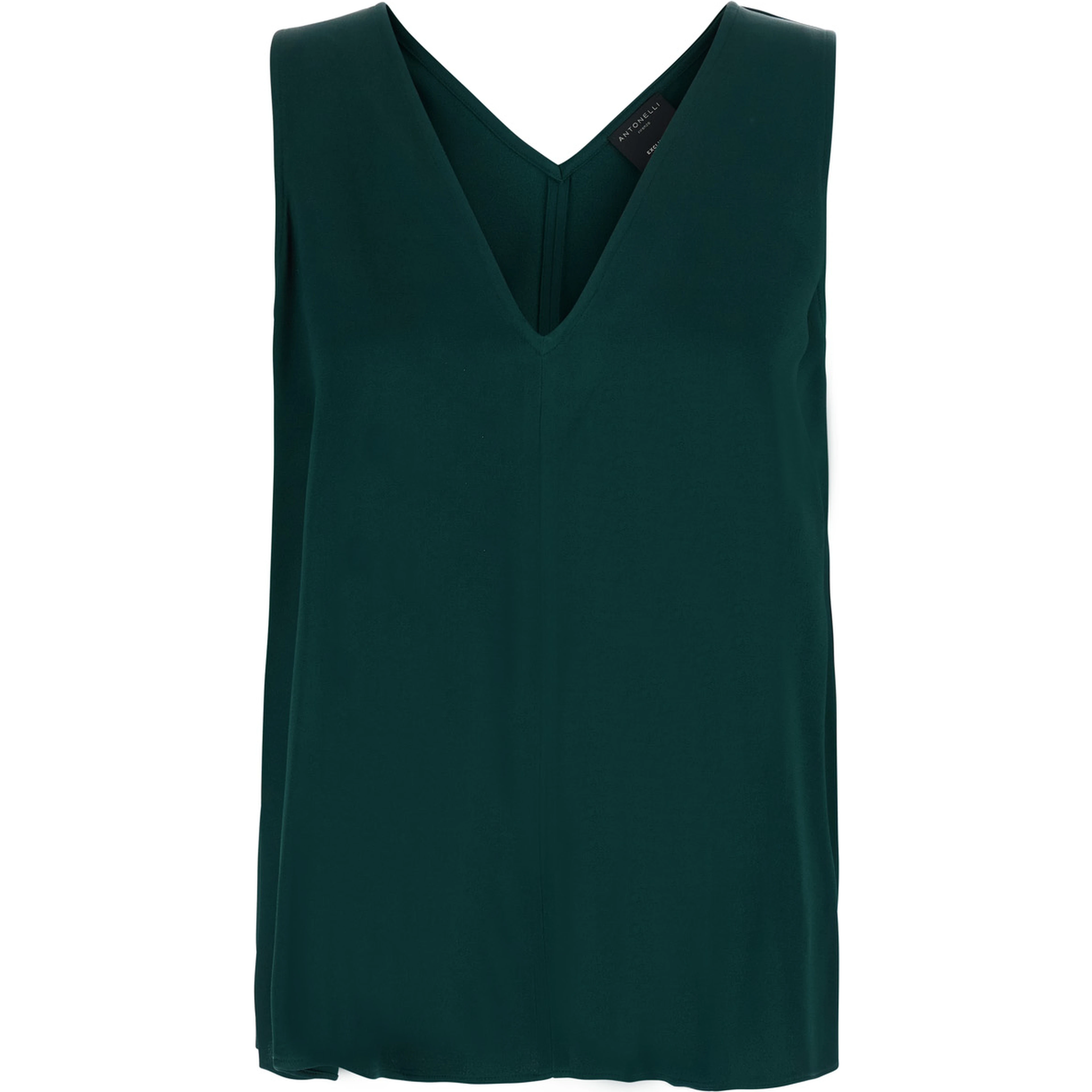 BERGAMO green Top with V-neck in fabric for women
