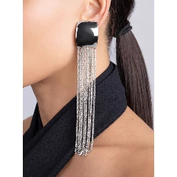 EARRING JULIE LONG Earrings with silver and metallic details, women