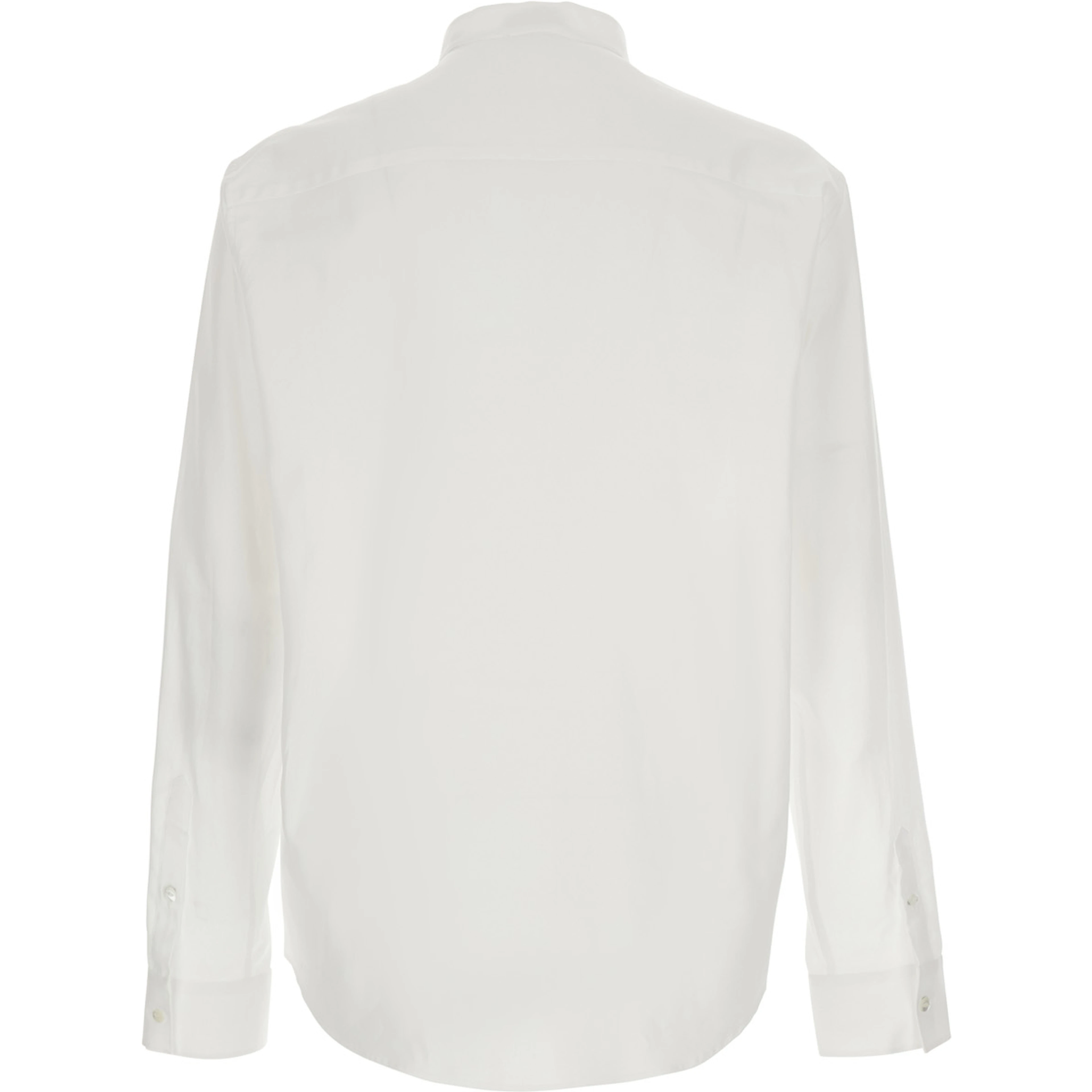 White cotton long sleeve shirt for men