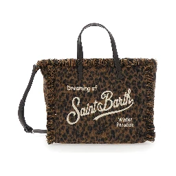 Shoulder bag COLETTE FELT N with patch and logo in Tech Fabric, brown, unisex