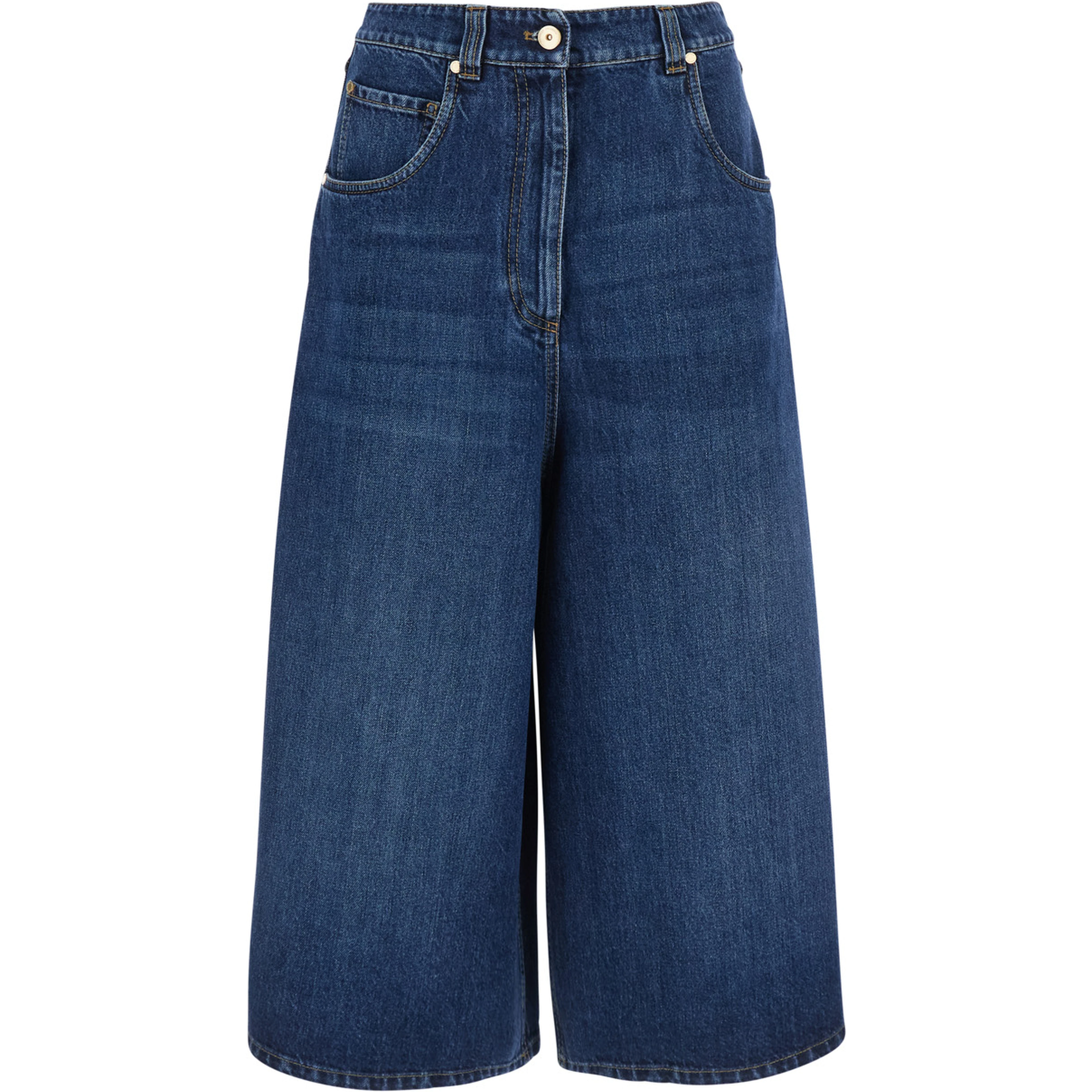 Blue Shorts with Monile on the back in denim for women