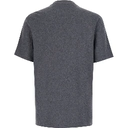 Grey T-shirt with printed logo on the front in cotton for men