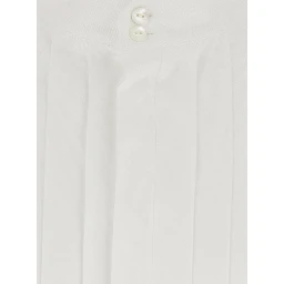 White cotton long sleeve shirt for men