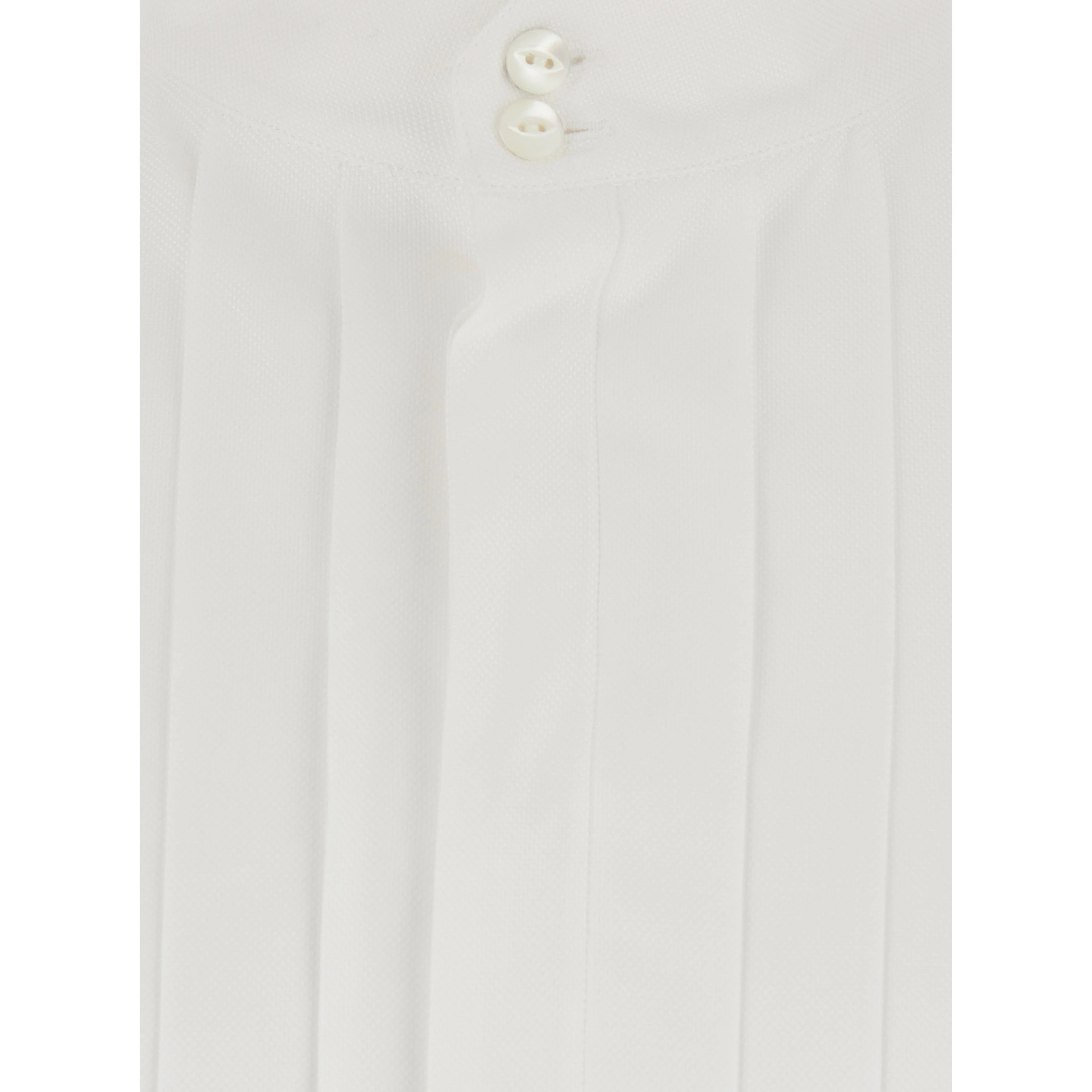 White cotton long sleeve shirt for men