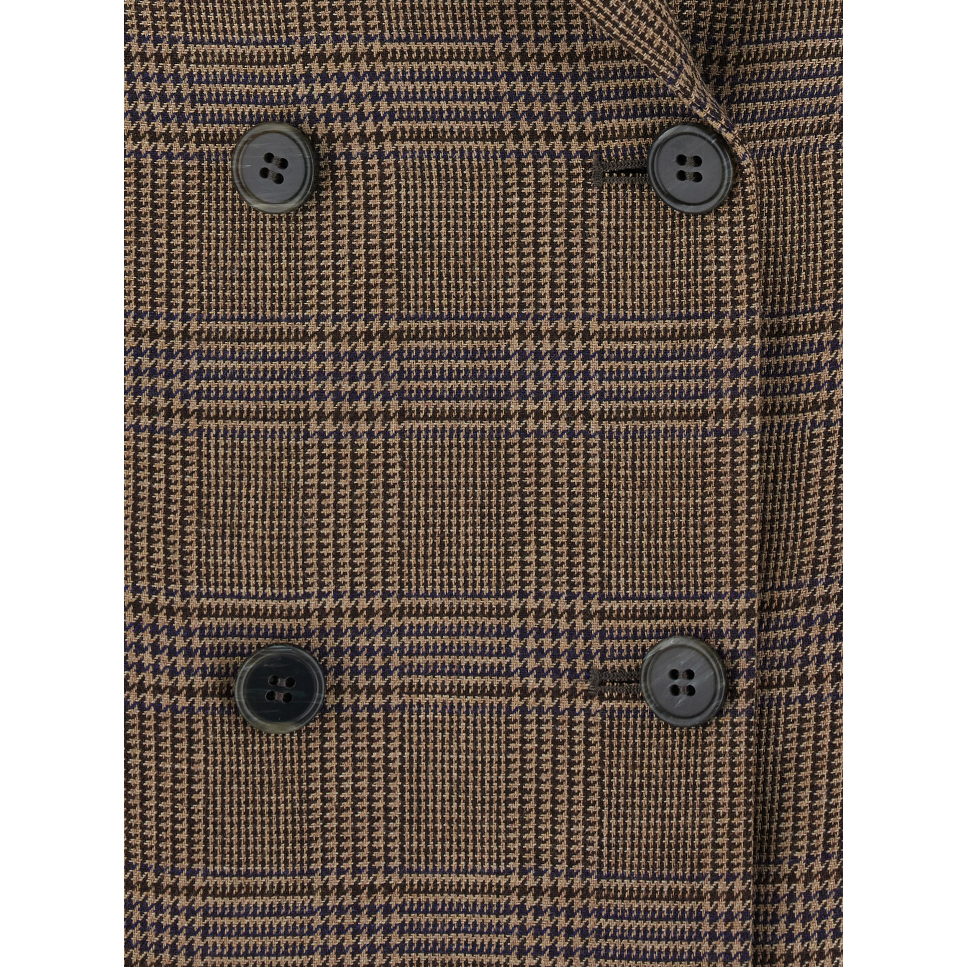 Brown double-breasted viscose and wool blazer for women