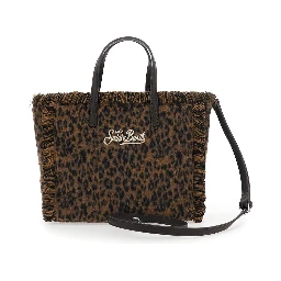 Shoulder bag COLETTE FELT N with patch and logo in Tech Fabric, brown, unisex