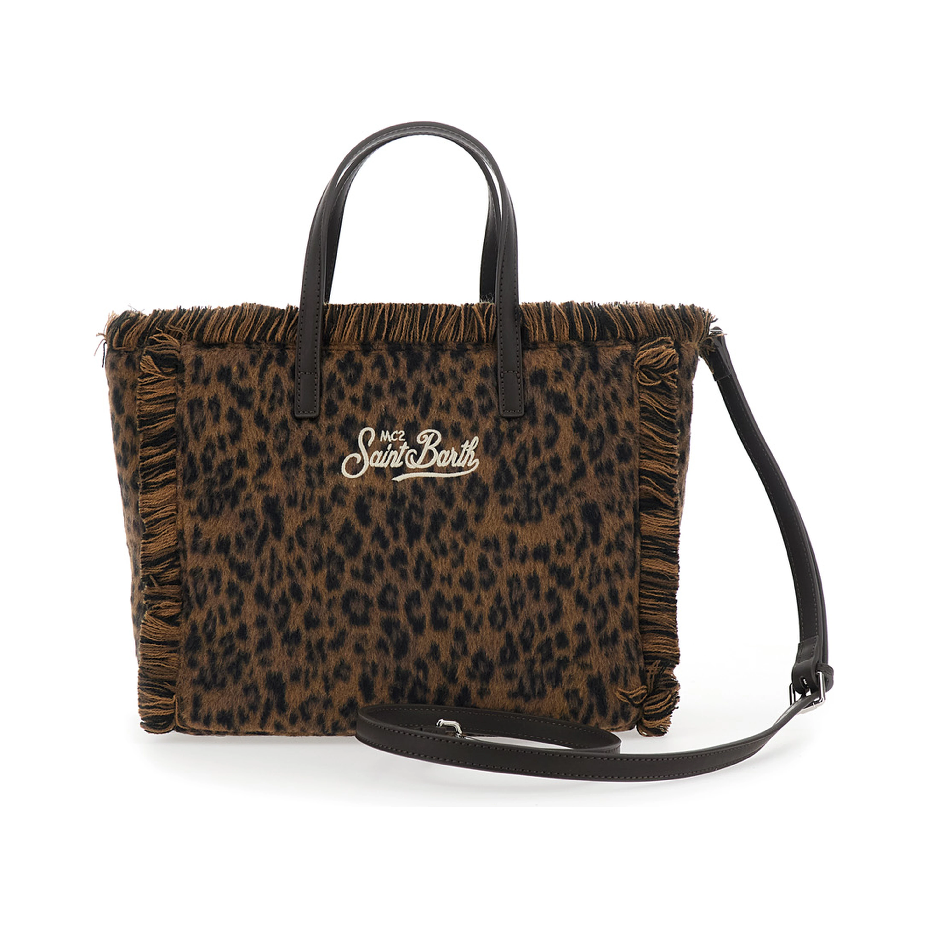Shoulder bag COLETTE FELT N with patch and logo in Tech Fabric, brown, unisex