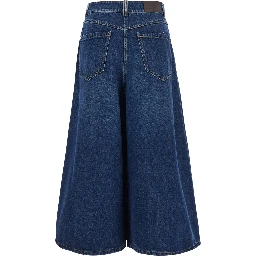Blue Shorts with Monile on the back in denim for women