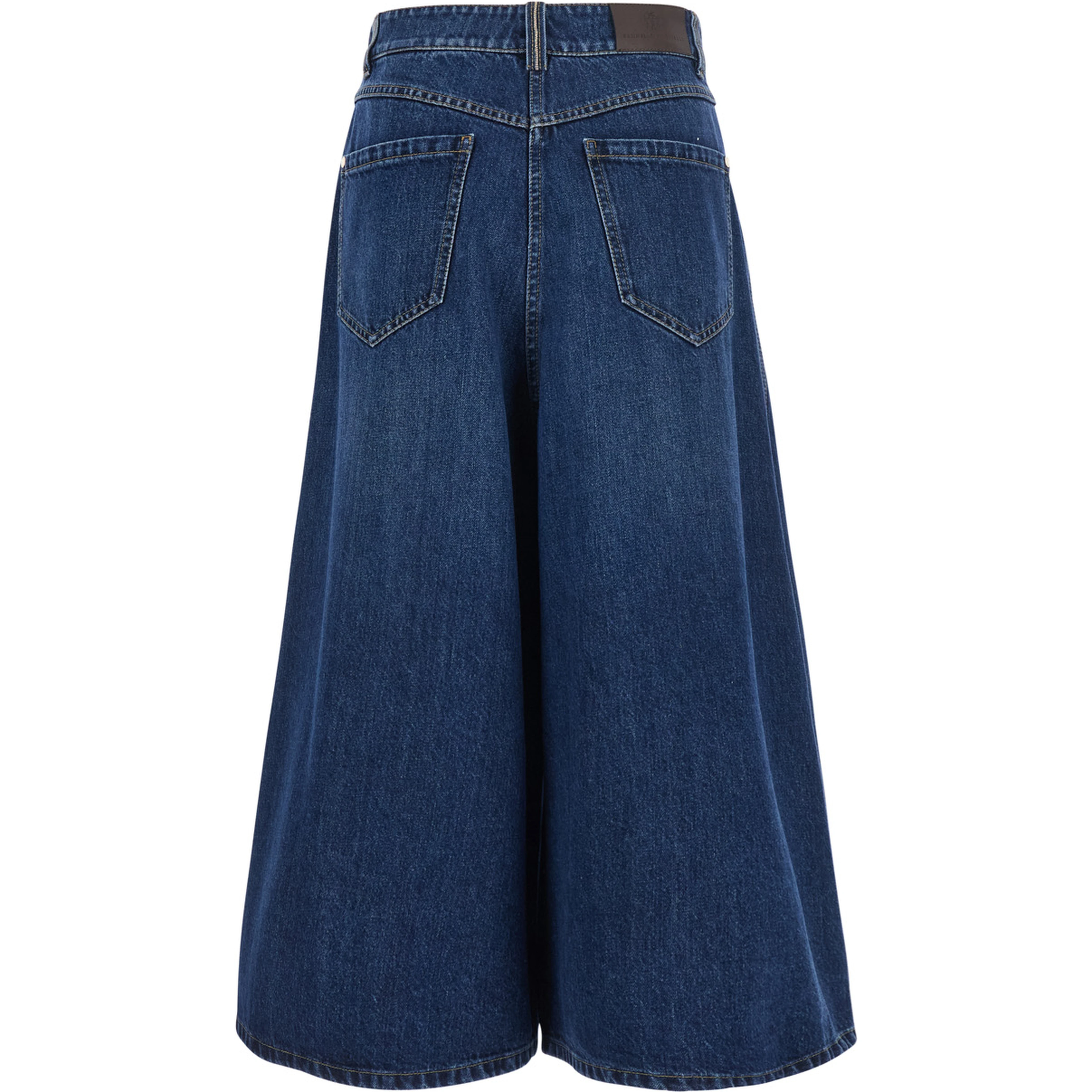Blue Shorts with Monile on the back in denim for women