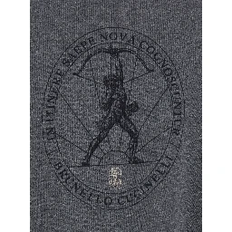 Grey T-shirt with printed logo on the front in cotton for men