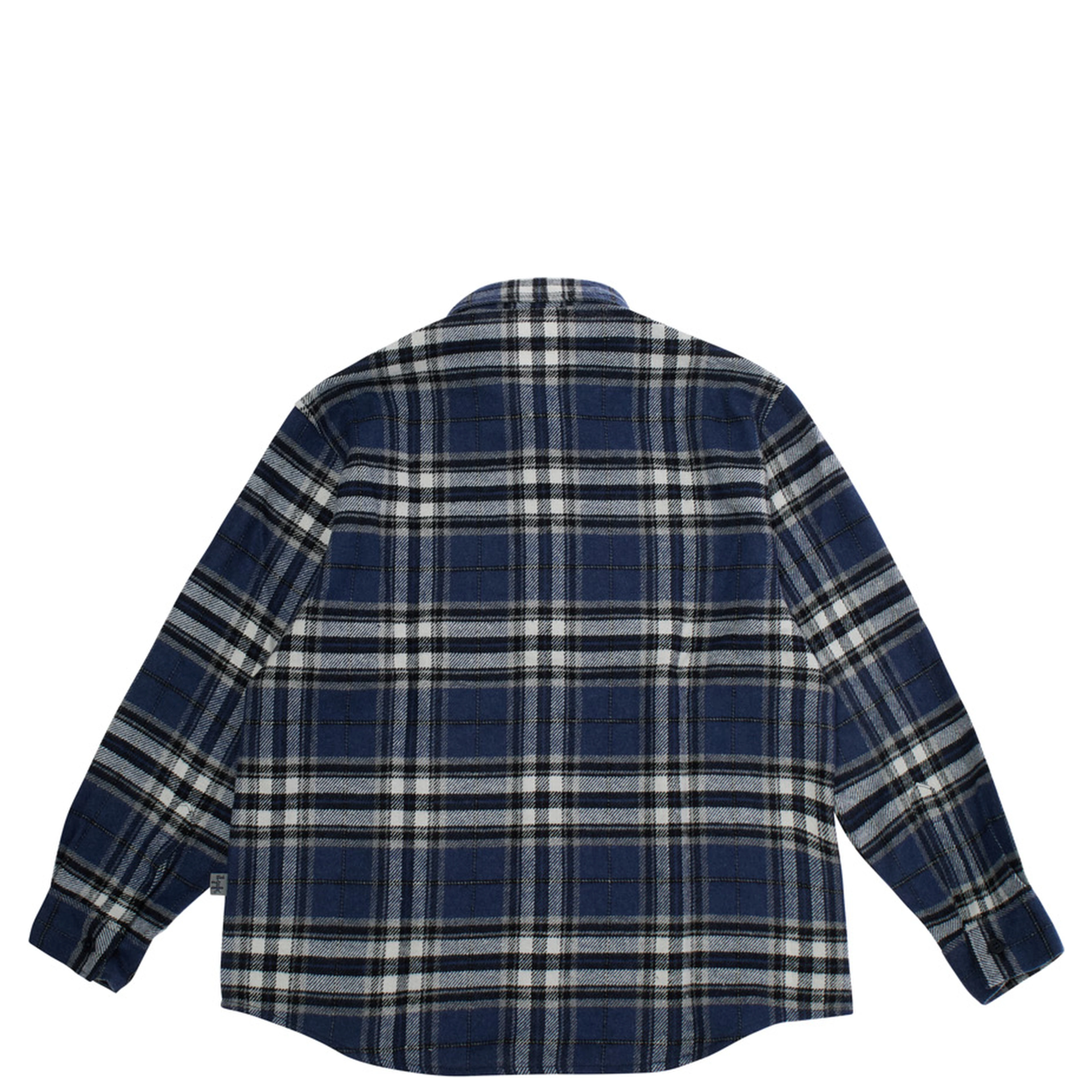 Blue Shirt with classic collar and all-over check motif in cotton boy