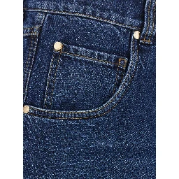Blue Shorts with Monile on the back in denim for women