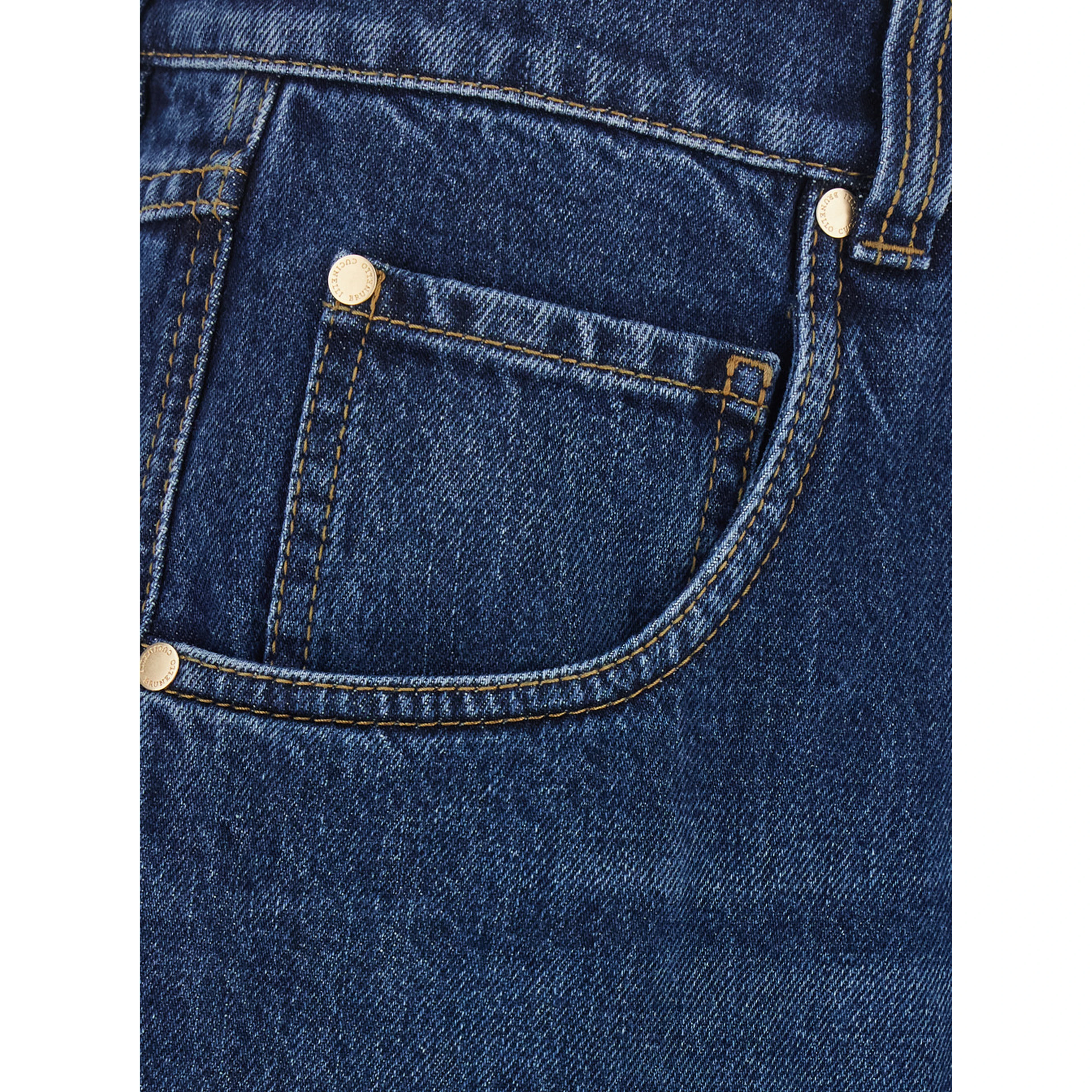 Blue Shorts with Monile on the back in denim for women