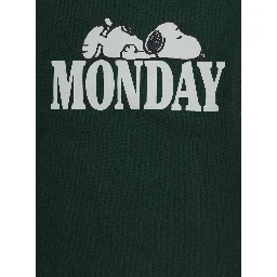 Snoopy Monday crewneck sweatshirt in cotton and Tech Fabric green for Boy