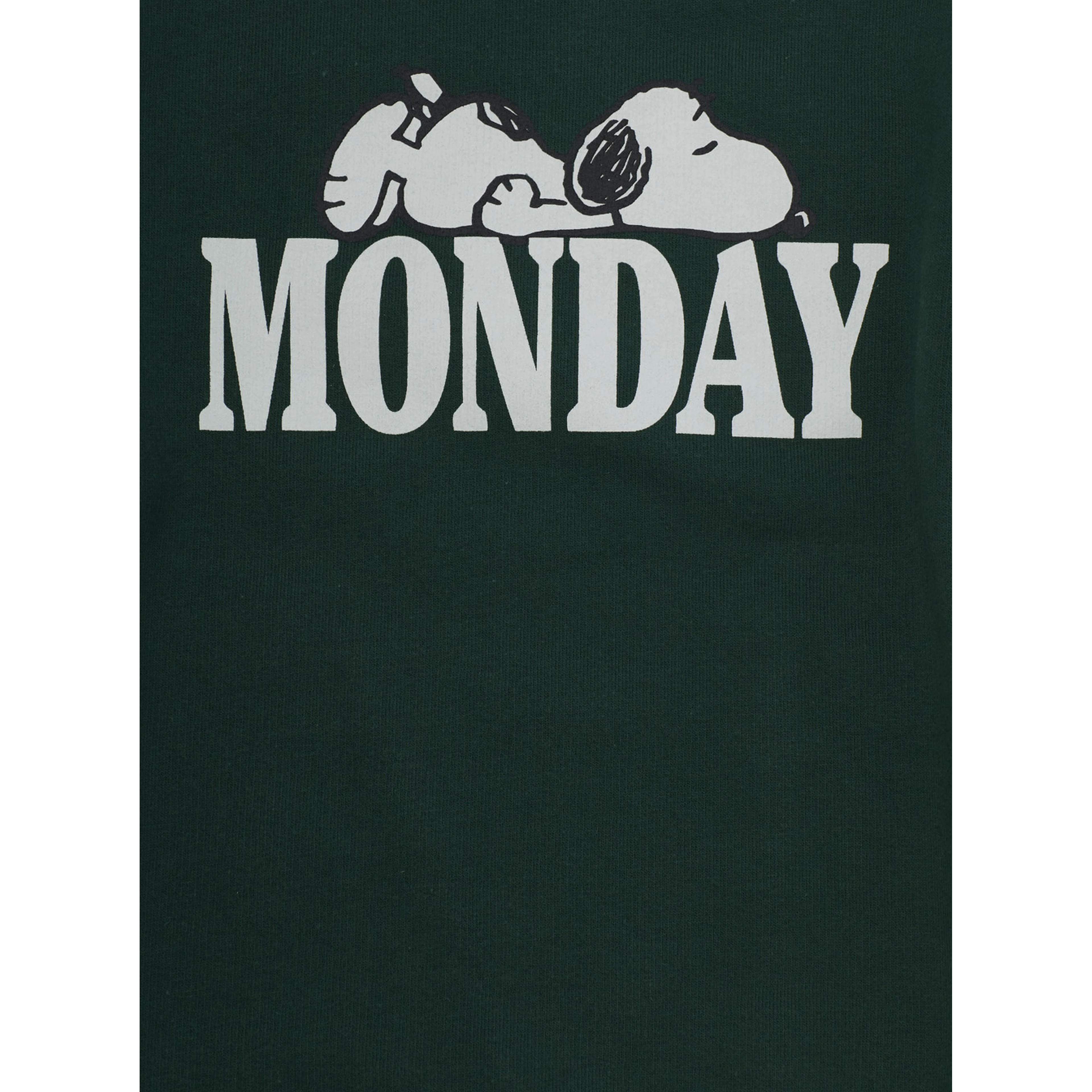 Snoopy Monday crewneck sweatshirt in cotton and Tech Fabric green for Boy