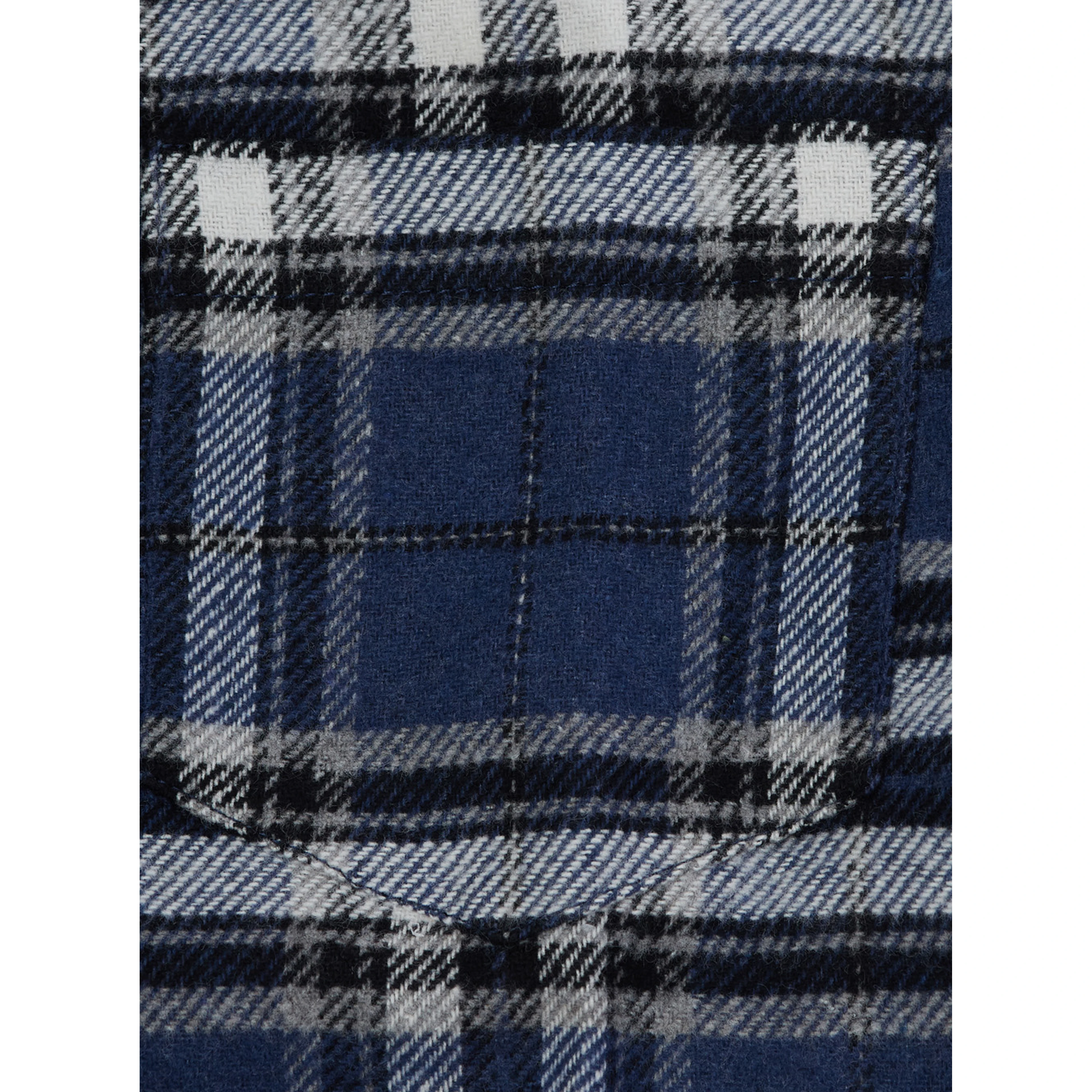 Blue Shirt with classic collar and all-over check motif in cotton boy